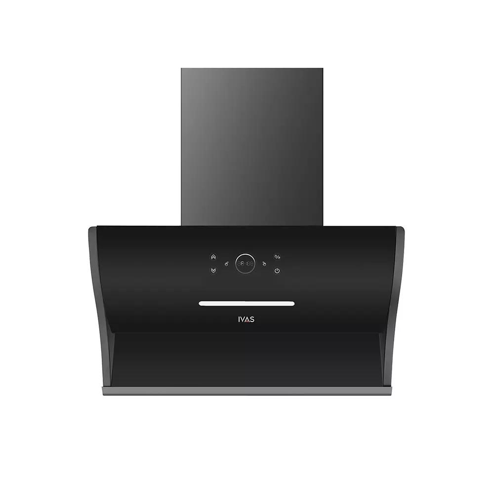 IVAS VENTRIX Chimney Corded Electric Black 60 cm Depth 1350 m³/hrs Suction Capacity for Kitchen Use