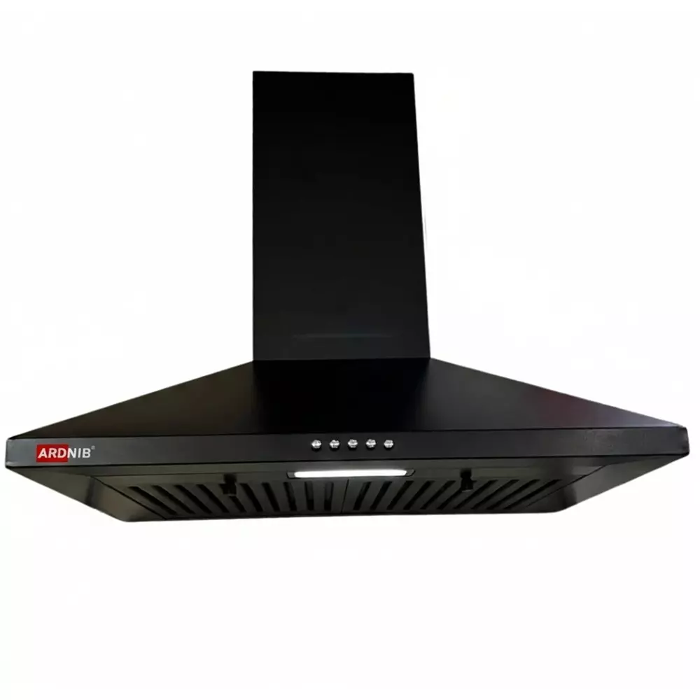 Ardnib Kitchen Chimney Push Button Baffle Filter 3 Speed 60x60x47 cm 100 W Single Phase Black for Kitchen, ARD_SUPREME_BK60
