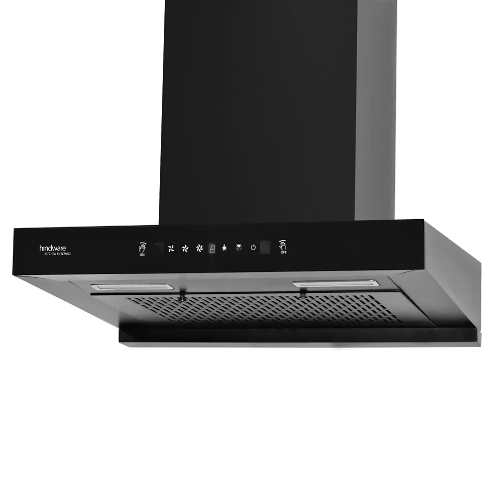 Hindware Regina Chimney 60 cm Size 1300 m³/hr Suction Capacity Black, ReginaBLK