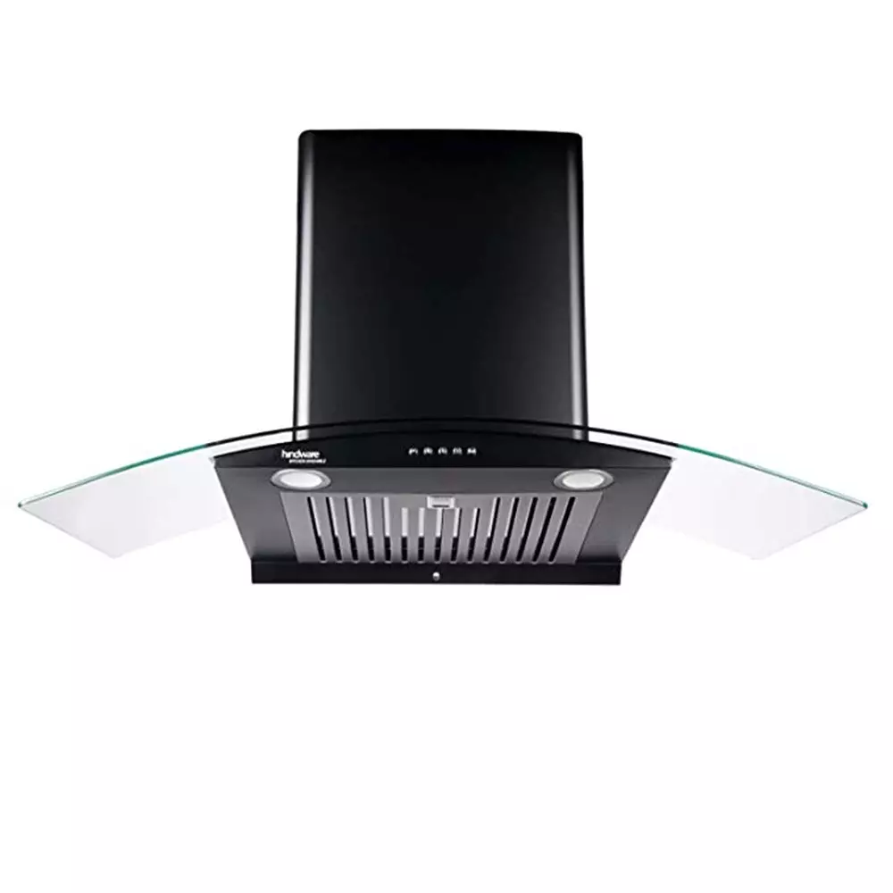 Hindware Elena Chimney 90 cm Size 1100 m³/hr Suction Capacity Black, C100204CHBLK