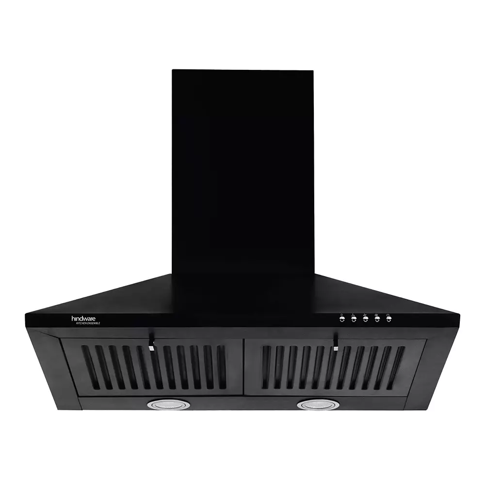 Hindware Marvia Chimney 60 cm Size 1000 m³/hr Suction Capacity Black, Marvia60