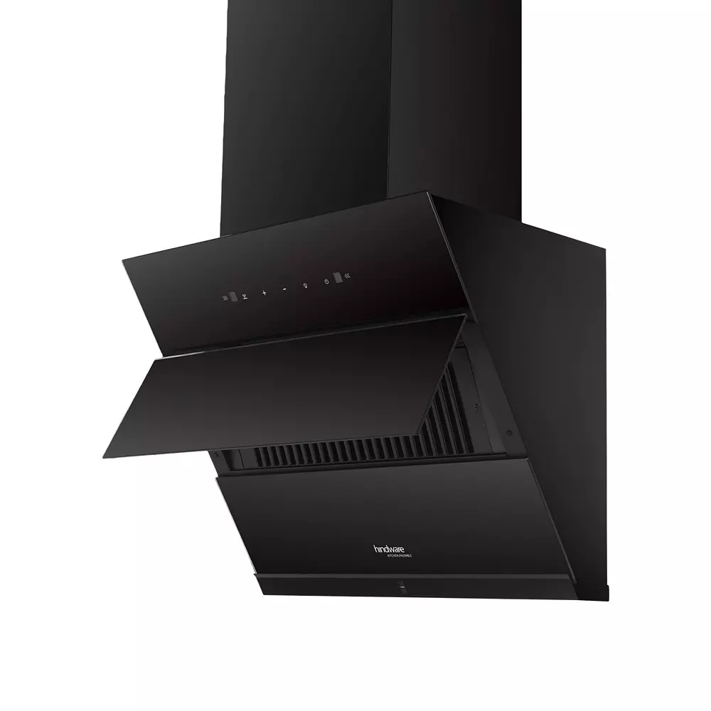 Hindware Greta Chimney 60 cm Size 1350 m³/hr Suction Capacity Black, Greta60CM