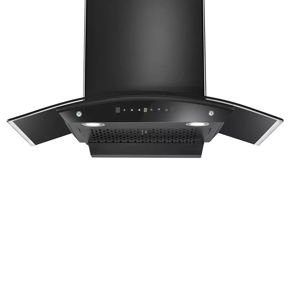 Hindware Amyra Chimney 75 cm Size 1200 m³/hr Suction Capacity Black, AmyraBLK
