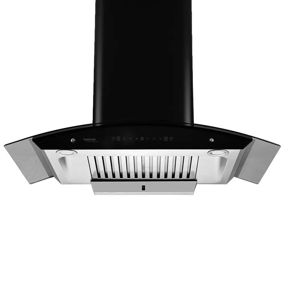 Hindware Nevio Plus Chimney 90 cm Size 1400 m³/hr Suction Capacity Black, NevioPlus90