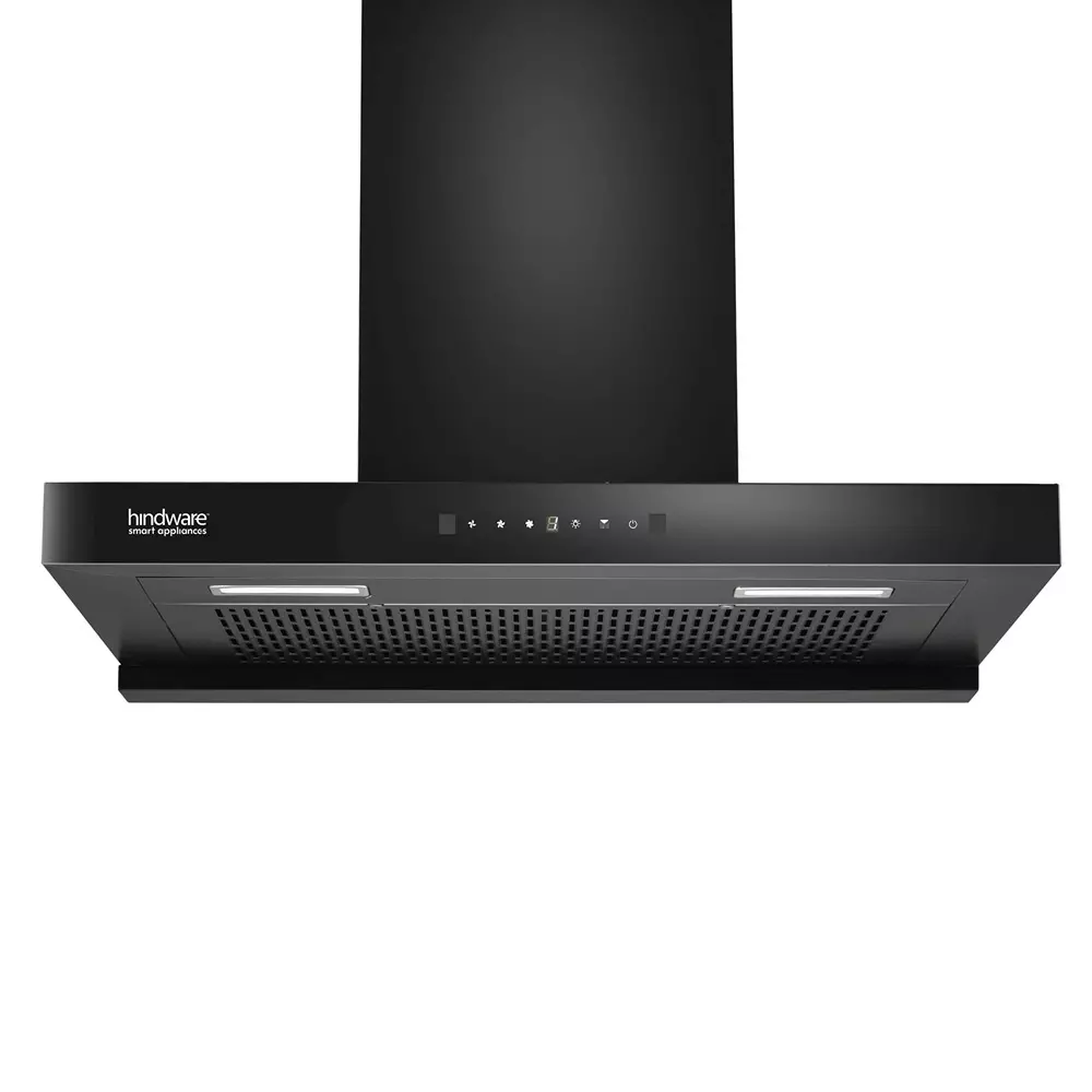 Hindware Regina Chimney 90 cm Size 1300 m³/hr Suction Capacity Black, Regina90CH