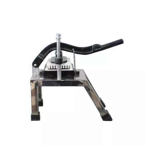 Hefikt Food Machinery Hand Operated Finger Chips Machine SS Body Plastic Die Material Silver & Black Color 13 x 7 x 21 Inch Size