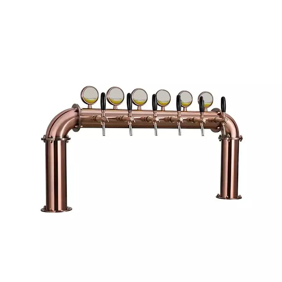 Trufrost Beer Tower 6 Way Single and Multi-Tap Stainless Steel Brown, UBT-6