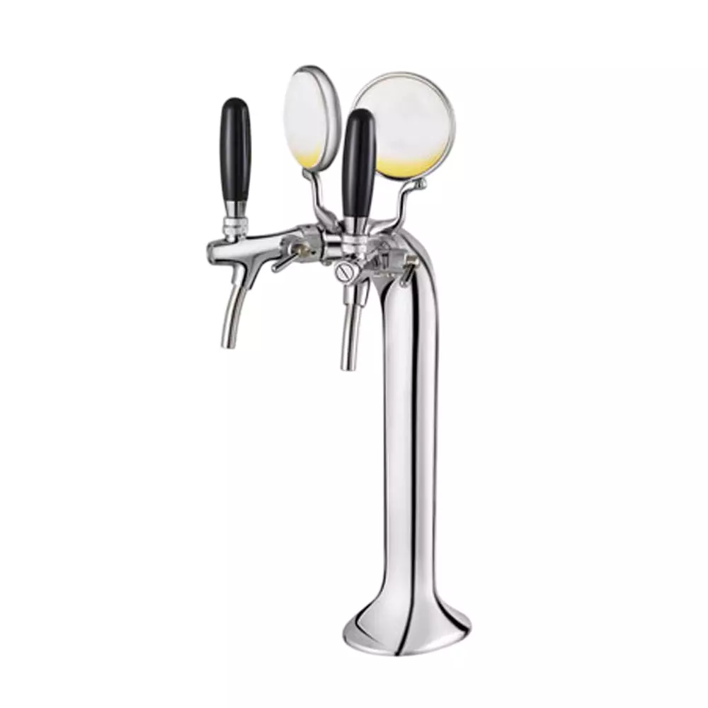 Trufrost Beer Tower 2 Way Single and Multi-Tap Stainless Steel Sliver, COBRA 2