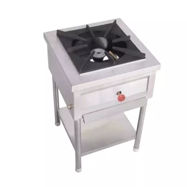 Shri Saraswati Kitchen Equipment Single Burner Range 24X24X24 inch S.S. 304 LPG Gas, SSKE 18