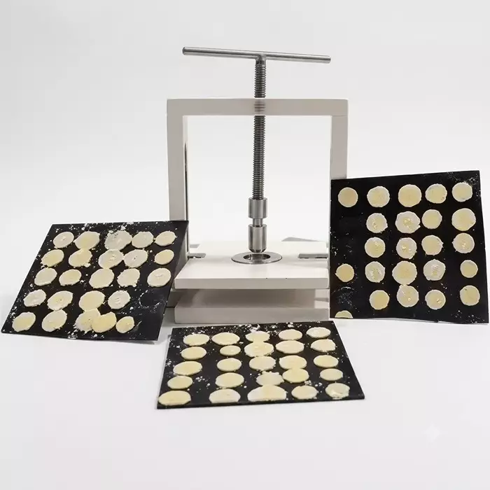 vinayak-machines-panipuri-press-machine-mild-steel-manual-70-80-batch-4-bakelite-sheets-for-commercial-kitchens-restaurants-food-stalls