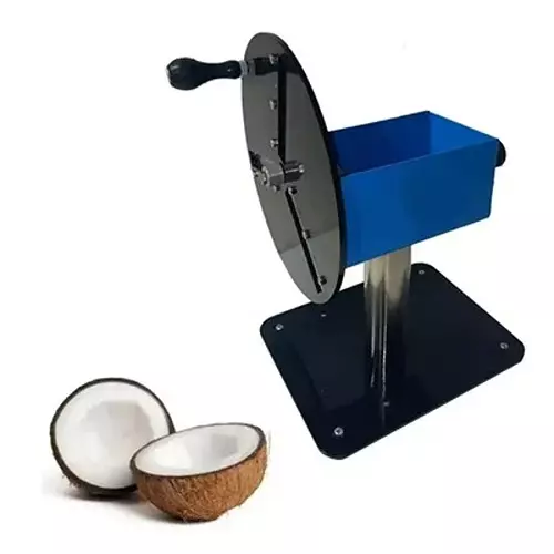 vinayak-machines-coconut-meat-slicer-with-3-blades-accessories-ms-body-hand-operated-carbon-steel-blade-material