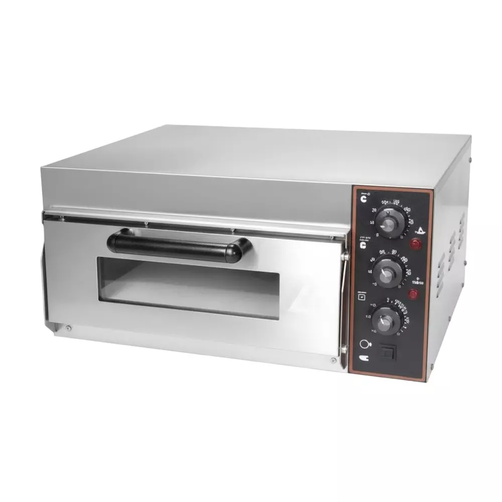 Chefrost Electric Pizza Oven Single Deck 16x16 inch (400x400 mm) Stone Base Stainless Steel Body and 2 kW Power Rating, CF-EP-01