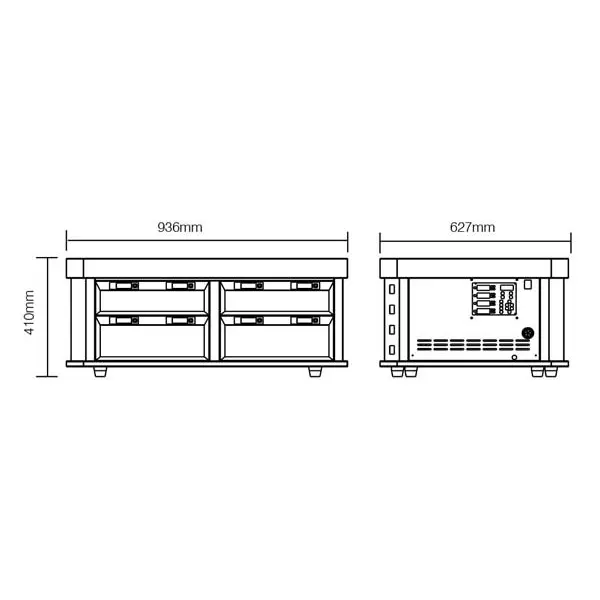 Butler Hot Holding Bin Four Heating Channels 3000 W, HHB 4.2