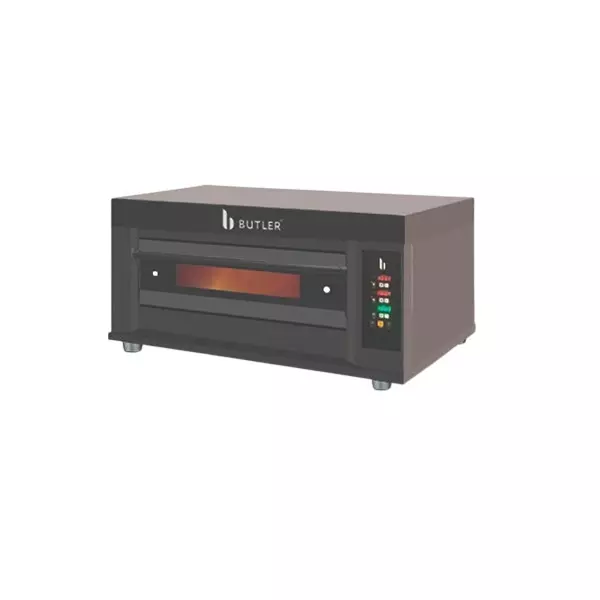 Butler 3.2 kW Electric Pizza Stone Oven with Black Titanium Face, Touch Controls and 0 to 400°C Temperature Range, EPO 36 Black Italia