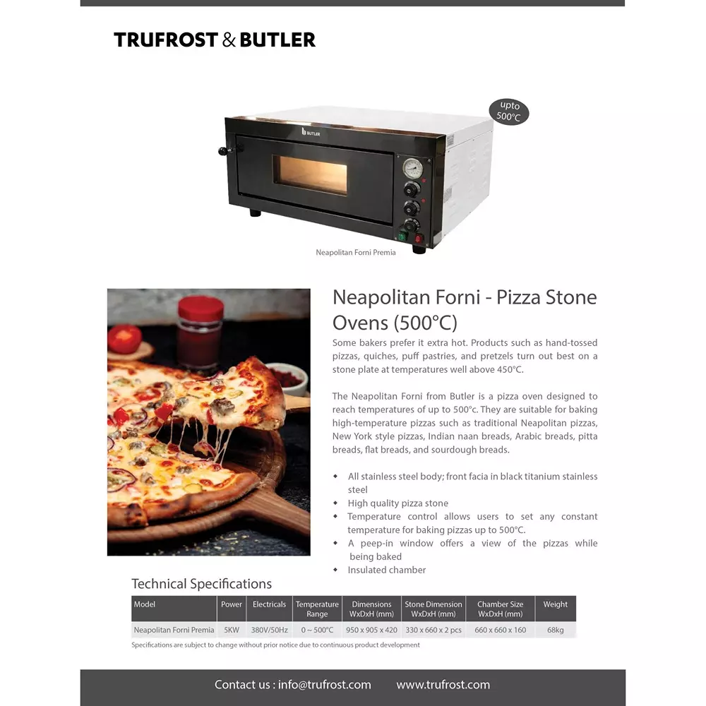 butler-5-kw-high-temperature-pizza-stone-oven-with-0-to-500c-temperature-range-and-stainless-steel-body-neapolitan-forni-premia