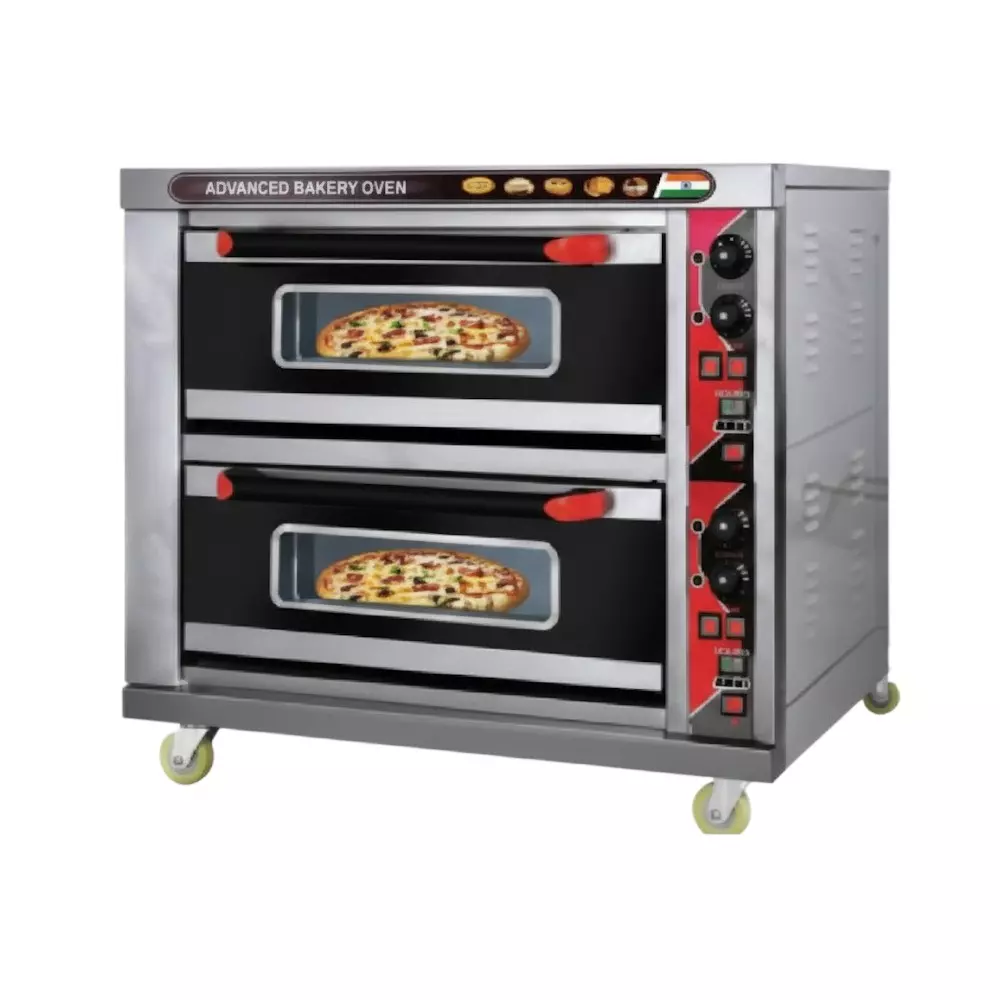 Chefrost Electric Pizza Oven Double Deck 16x24 inch (483×635 mm) x 2 Stone Base Stainless Steel Body and 6.4 kW Power Rating, CF-RH-22