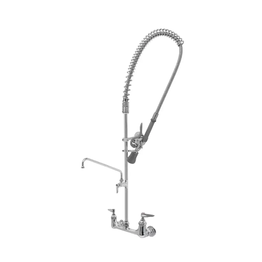Washmatic Pre Rinse Spray Unit With Add On Faucet Deck Mounted, Low Flow Spray Head and 44 inch (111.76 cm) Flexible SS Hose, WA10A