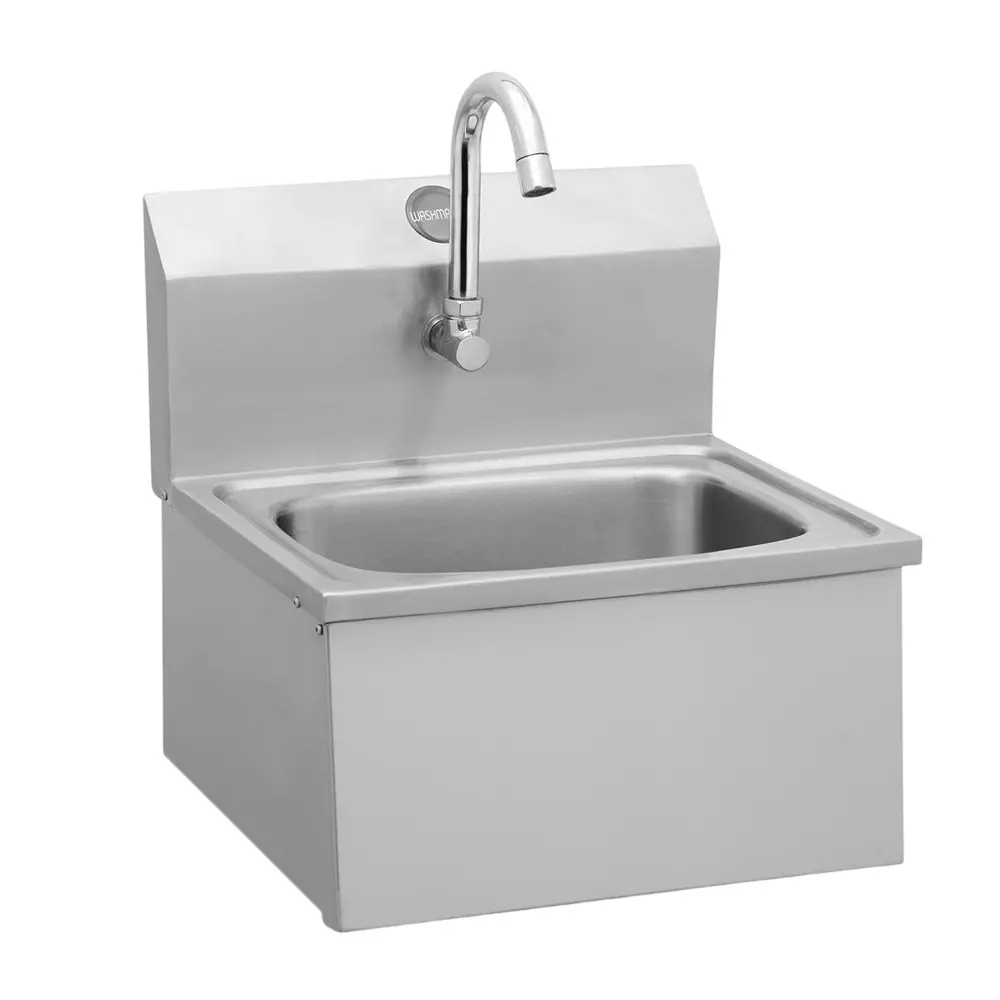 Washmatic Hand Wash Sink with SS 304 Body, Soap Dispenser and Size 480x375x250+190 mm, WA13ASR