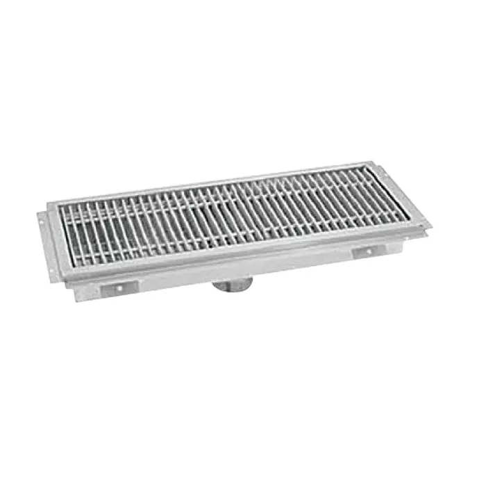 Washmatic Drain Trough Grating Stainless Steel Body Centre or Side Drain Outlet and 600x300x100 mm Size, WA801