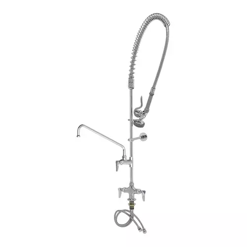 Washmatic Pre Rinse Spray Unit Single Hole Mixer, With Add On Faucet Deck Mounted, Low Flow Spray Head and 44 inch (111.76 cm) Flexible SS Hose, WA10C