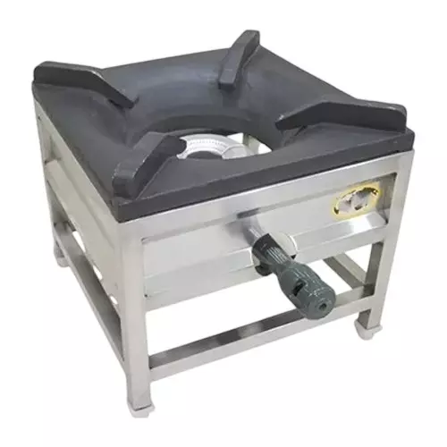 Vinayak Machines Superior Square Chulha Without Knob 10x10x8 Inch Size Stainless Steel Body