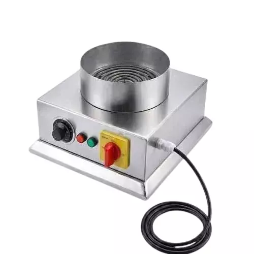 Vinayak Machines 2 kW Electric Hot Plate with Round Pan Support Stainless Steel Body Mirror Finish for Commercial Kitchens