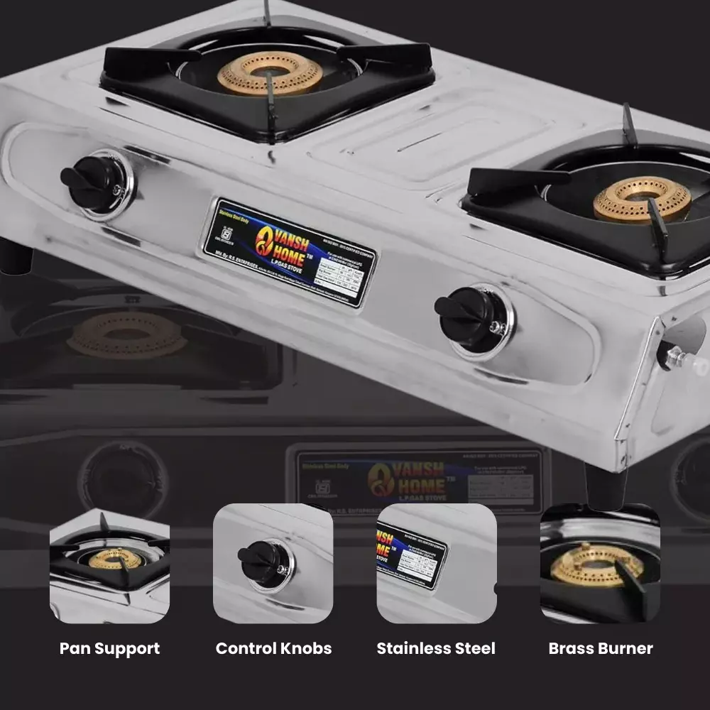 vansh-homes-gold-super-cmdr-gas-stove-2-burner-rubber-leg-manual-ignition-lpg-fuel-stainless-steel-vh-2b-202