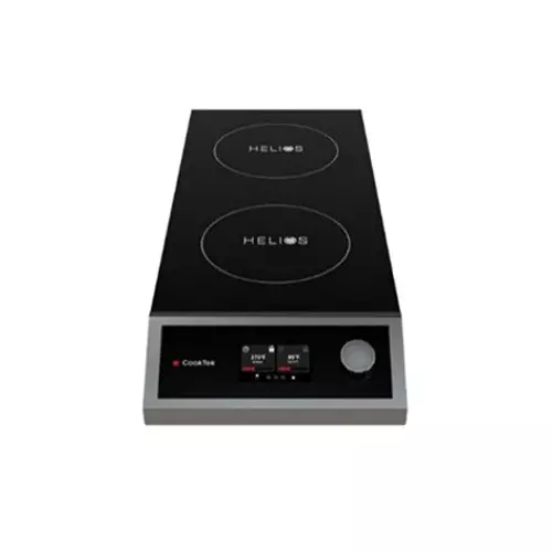 Helios Freestanding Double Hob Touch Type Induction Cooktop 2x2500 W 32 Amp Single Phase Front-to-Back Orientation, HTF-9500-FB25-3