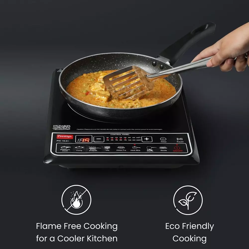 Prestige Induction Cooktop 2000 W Automatic Power & Temperature Adjustment 39 cm Length Black, PIC 16.0 plus