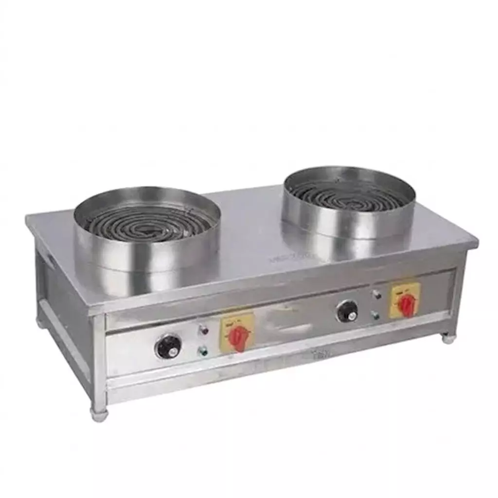 Vinayak Machines 2 kW Electric Double Chulha Stainless Steel 304 Body and Size 12 x 30 x 8 inch