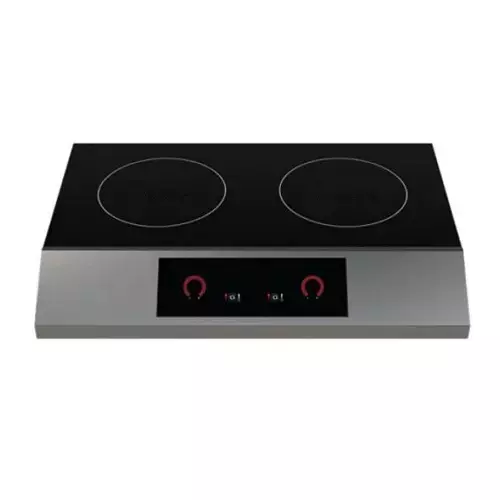 Standard Freestanding Double Hob Induction Cooktop 2x3500 W 32 Amp Single Phase Side-to-Side Orientation, HRF-9500-SS35-3