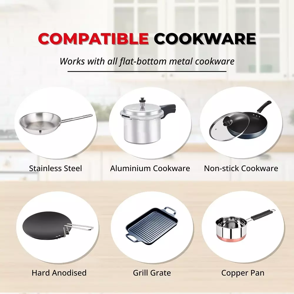 Ajanta QUICK HOT Infrared Cooktop Crystal Glass Plate 180 min Timer with 4 Pre-Set Functions, Black