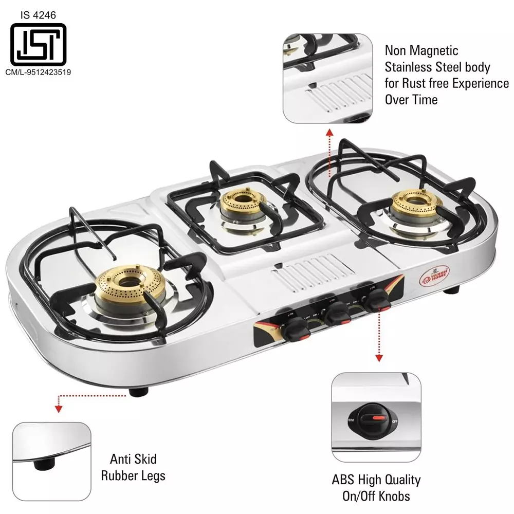 vansh-homes-tulip-step-gas-stove-3-burner-rubber-leg-manual-ignition-lpg-fuel-stainless-steel-vh-3b-301