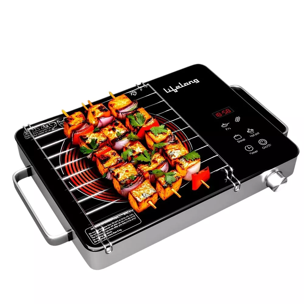 Lifelong Infrared Induction Stove with Digital Display 4 Cooking Modes Black Corded Electric 2000 W Power Plastic & Glass, LLIRC001