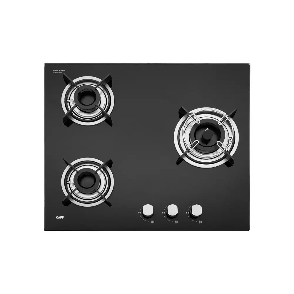 kaff-3-burner-gas-stoves-auto-electric-ignition-brass-burner-material-easy-grip-knobs-8mm-thick-black-tempered-glass-hbr-603-b