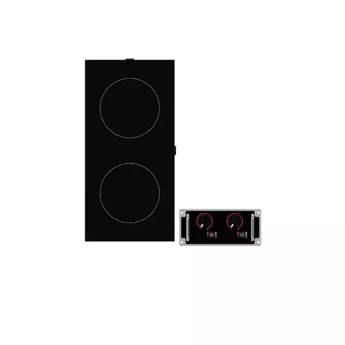 Standard Drop-In Double Hob Induction Cooktop 2x2500 W 32 Amp Single Phase Front-to-Back Orientation, HRD-9500-FB25-3
