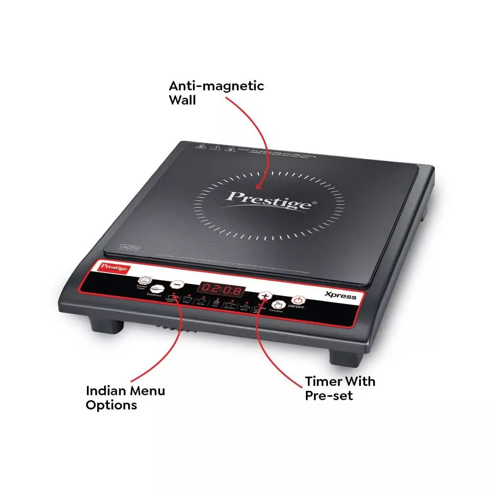 Prestige Xpress  Induction Cooktop 1200 W Ceramic Plates Black, 41992