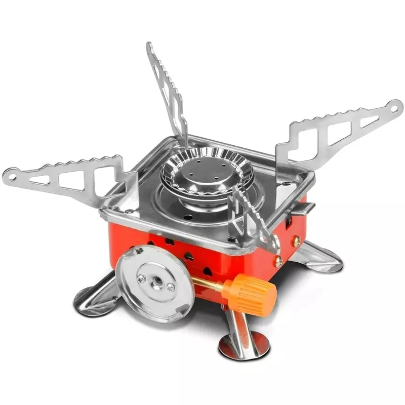 VINSA Camping Gas Stove with 225 ml Butane Gas Cylinder Lightweight for Hiking