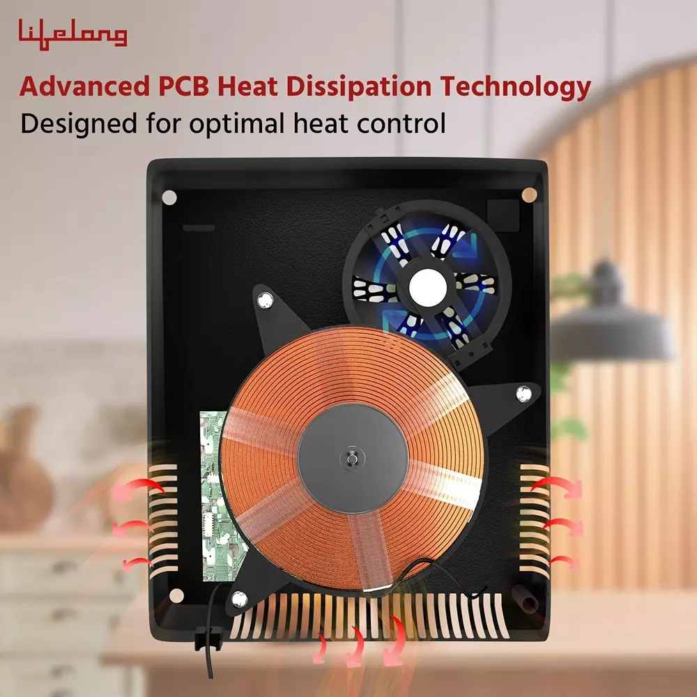 Lifelong Induction Stove Touch Panel with 7 Preset Indian Menu Options Corded Electric 2100 W Power Plastic & Glass, LLIC104