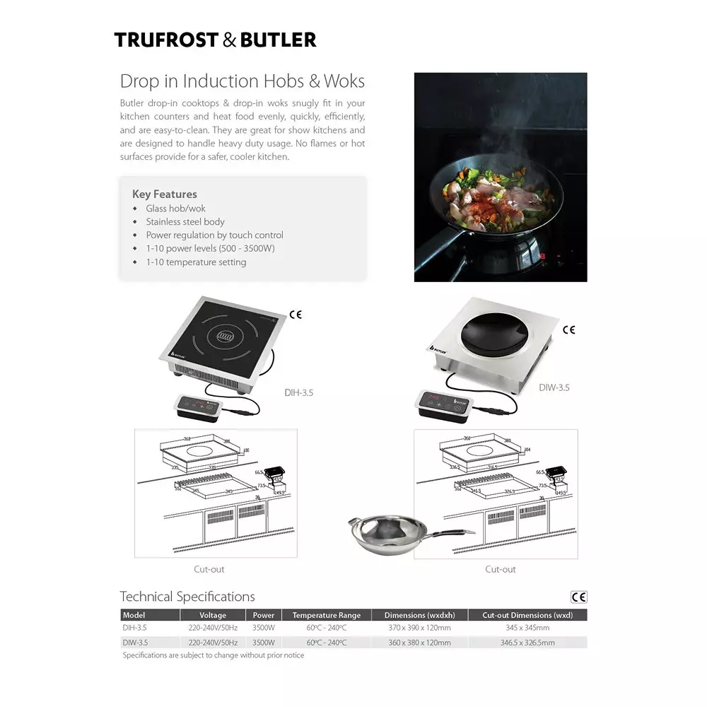 Butler 3500 W Drop In Induction Hob, DIH-3.5 (New)