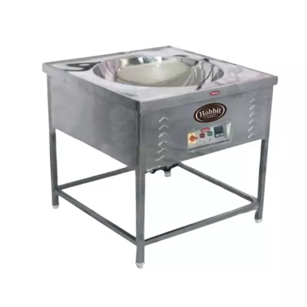 Hobbit Kitchen Equipment Electric Kadai Stainless Steel 6 L Capacity with Stand 19x19x32 inch Size, 16"