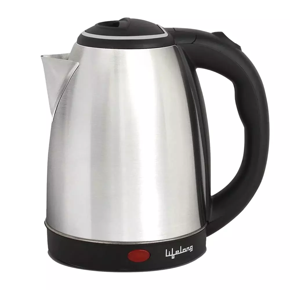 Lifelong Electric Kettle Kit SIlver & Black 1500 W Power 1.5 L Capacity Stainless Steel 240 V AC for Boiling Milk & Water Use, LLEK60