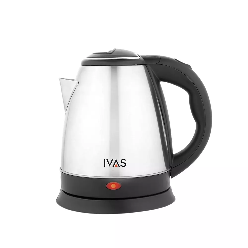 IVAS SwiftHeat Electric Kettle 1350 W Power Cordless Electric Black & Silver 1.5 L Capacity LED Lights Indicator for Home & Hotel Use