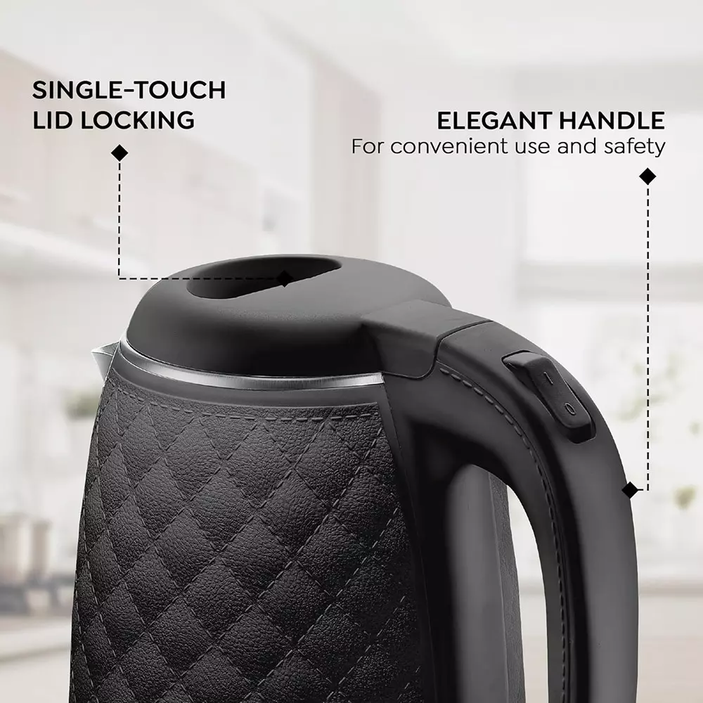 Prestige Electric Kettle 1.5 L Capacity 1350 W Cool Touch Exterior Stainless Steel Inner Body Black, 41416