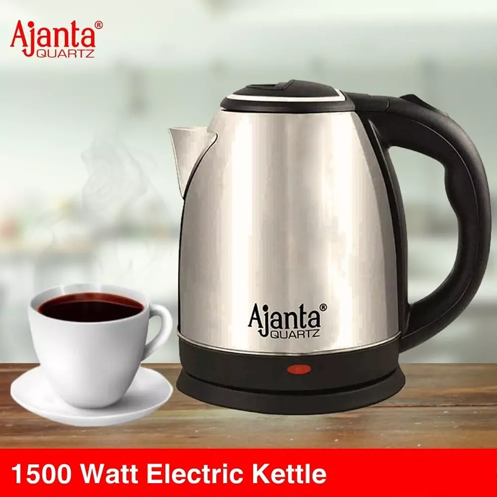 Ajanta QUIKHOT Electric Kettle 360° Swivel Base 1.5 L Capacity with Detachable Lid, AEK-150
