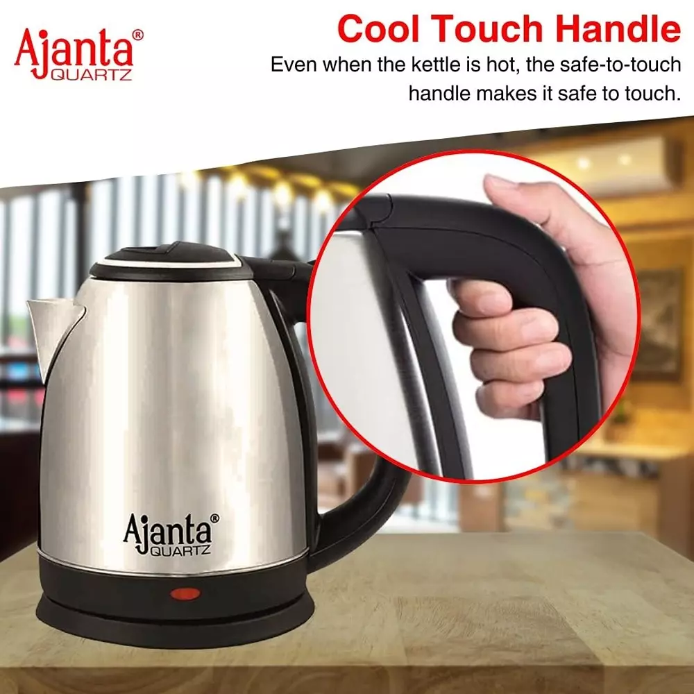 Ajanta QUIKHOT Electric Kettle 360° Swivel Base 1.5 L Capacity with Detachable Lid, AEK-150