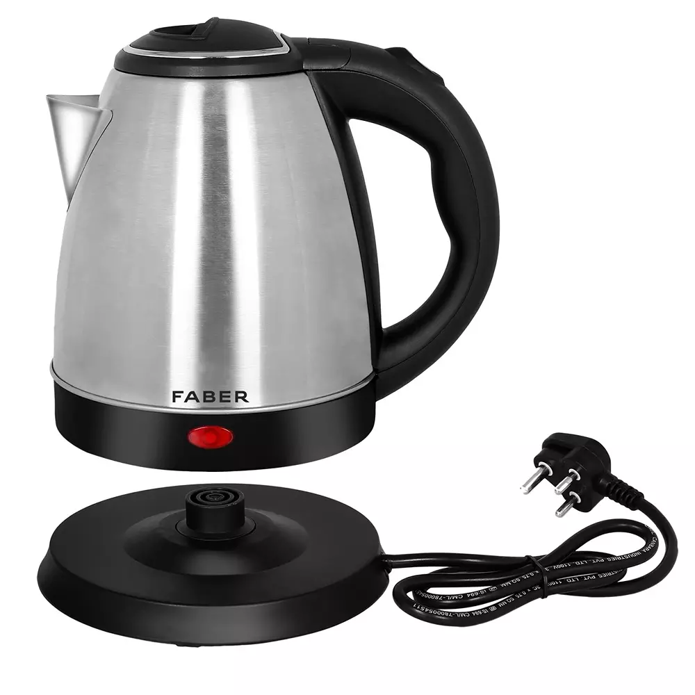 Faber Electric Kettle 1.8 L LED indicator 1500 W Power Safety lock LID Stainless Steel