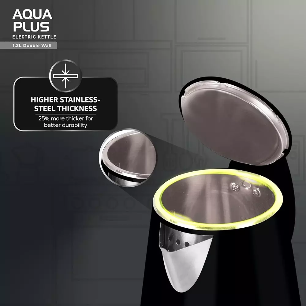 Havells Aqua 1250 W Electric Kettle 1.2 L 360° Cordless Base Black, GHBKTATK125