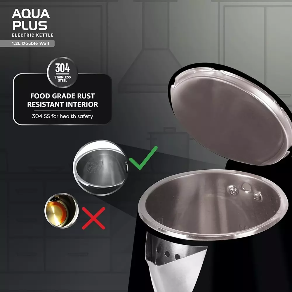 Havells Aqua 1250 W Electric Kettle 1.2 L 360° Cordless Base Black, GHBKTATK125