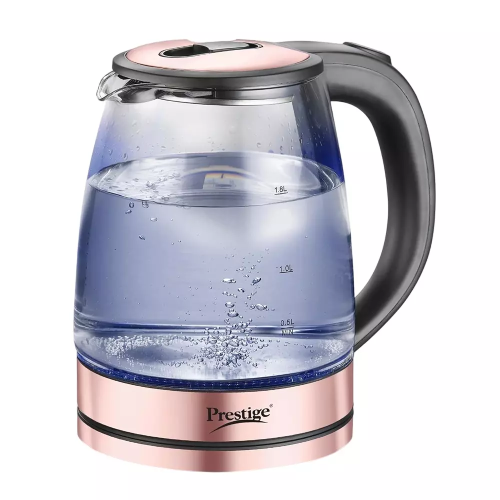 Prestige Electric Glass Kettle 1.8 L Capacity 1350 W Borosilicate Glass LED Power Indicator Transparent, 41417